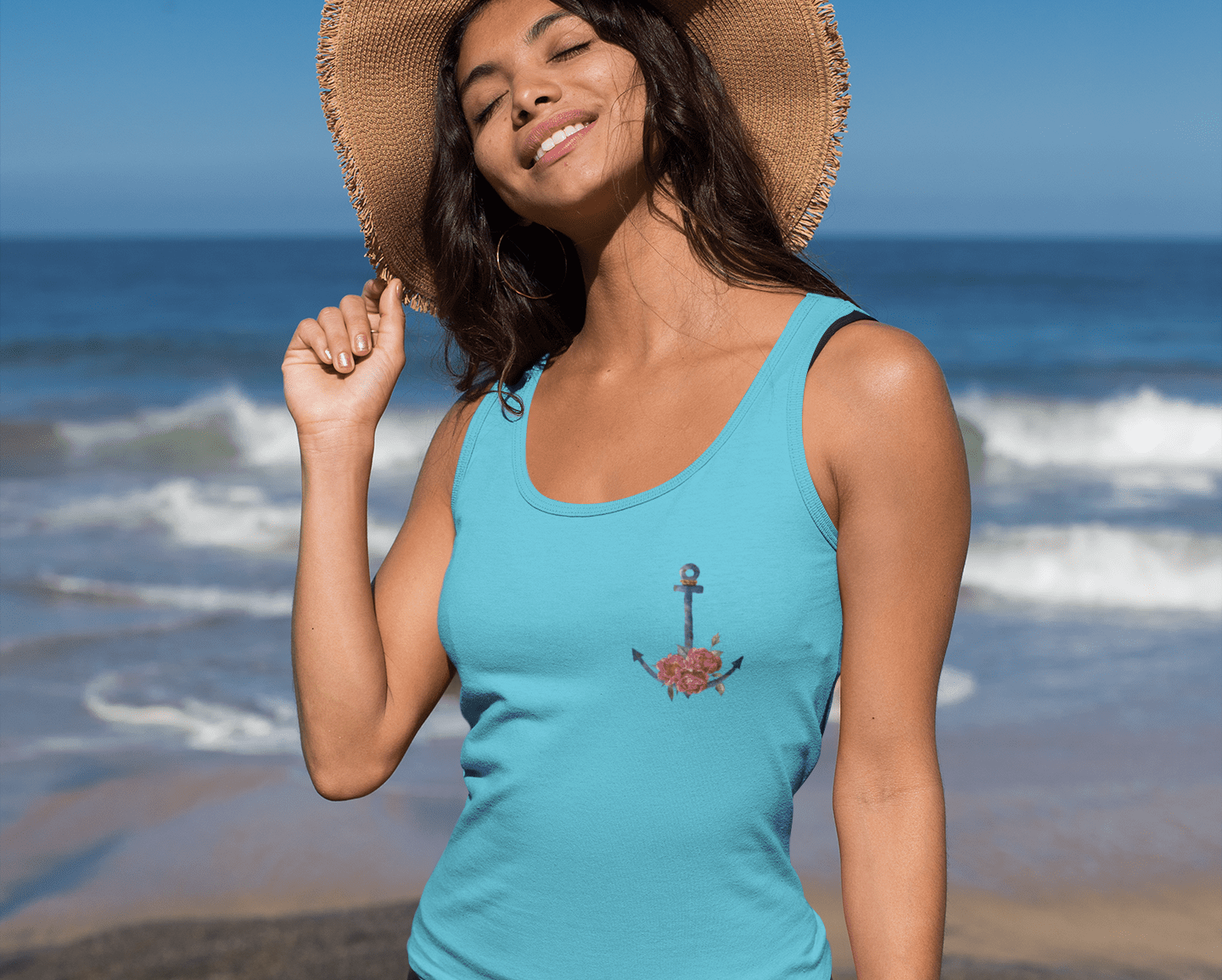 tank-top-mockup-of-a-young-woman-with-a-floppy-hat-at-the-beach-26771